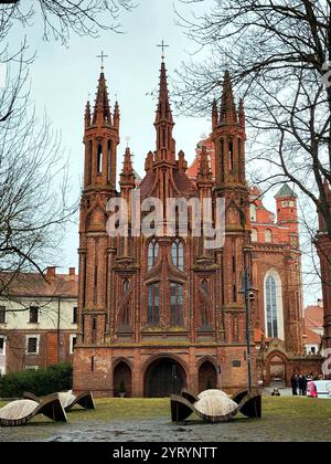 St. Anne's church in Vilnius in Lithuaniacu Stock Photo