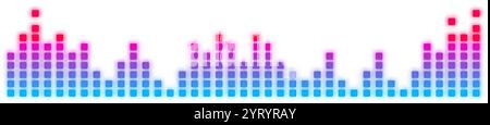 Colorful sound waves are visualizing audio signal with color gradient music waveforms and digital studio equalizer, creating a vibrant representation Stock Vector