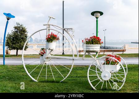 Art installation along the promenade in Baku, Azerbaijan Stock Photo