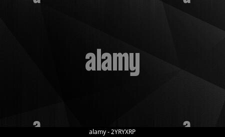 Grey abstract curved wavy lines on black background. Black background with line curve design. Blurred black silk fabric. Iridescent and shining like Stock Photo