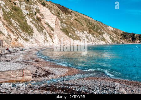 Lulworth Cove by the village of West Lulworth on the Jurassic Coast in Dorset, UK. Stock Photo