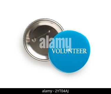 Button badge with word Volunteer isolated on white Stock Photo