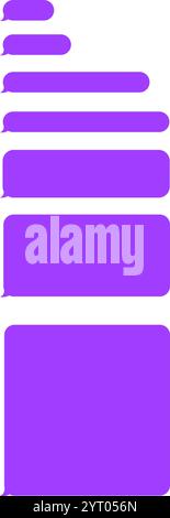 Increasing lengths of empty message bubbles create a visual representation of longer messages being typed during a digital conversation, highlighting Stock Vector