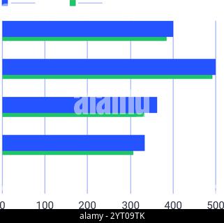 Horizontal bar charts are displaying statistical data and trends over time, providing valuable insights for business infographics and presentations Stock Vector