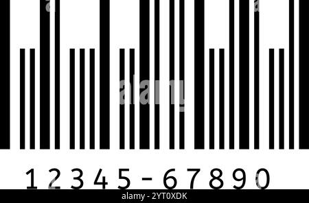 Black and white barcode illustrating product identification and tracking, highlighting its role in retail and commerce. Clean vector graphic Stock Vector