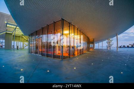 Botin Center Museum Art and Culture. Botin Foundation, architect Renzo Piano. Santander, Cantabrian Sea, Cantabria, Spain, Europe. Stock Photo