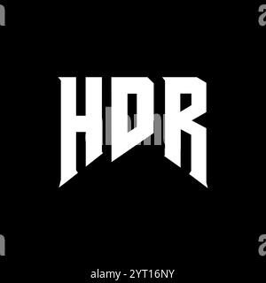 HDR letter logo design for technology company. HDR logo design black and white color combination. HDR logo, HDR vector, HDR design, HDR icon, HDR alph Stock Vector