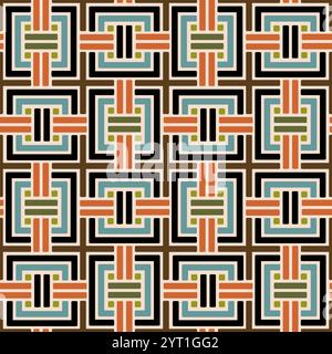 Vintage geometric striped background , seamless pattern Stock Vector