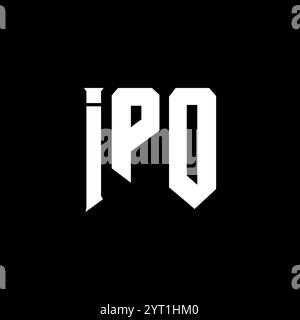 IPO letter logo design for technology company. IPO logo design black and white color combination. IPO logo, IPO vector, IPO design, IPO icon, IPO alph Stock Vector