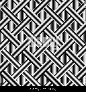 Geometric background with oblique lines and rhombuses, seamless pattern Stock Vector