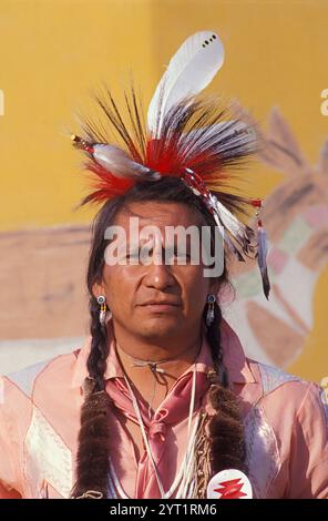 Flathead Indian, Philip Paul, at North American Indian Days Pow Wow, Browning, Montana, USA Model release Stock Photo