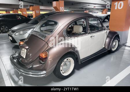 Classic Volkswagen Beetle 1303 parked at Underground car park, Stock Photo