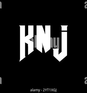 KNJ letter logo design for technology company. KNJ logo design black ...