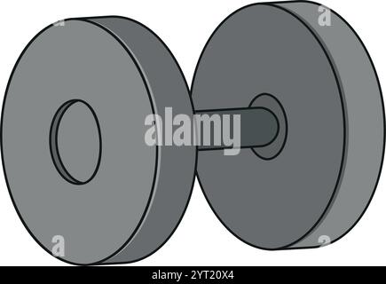 2d dumble icon illustration. Vector Weight Illustration with isolated Background. Biceps dumbles gym element vector. Stock Vector
