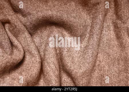 Soft brown textile fabric texture in color of the year 2025 mocha mousse Stock Photo