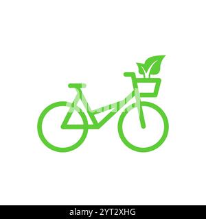 Eco bike icon. Isolated on white background. Stock Vector