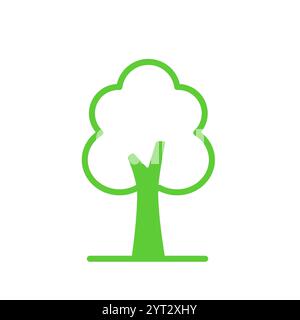 Eco tree icon. Isolated on white background. Stock Vector