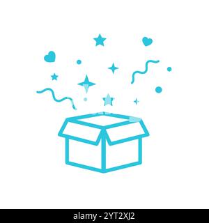 Discovery, gift box icon. Isolated on white background. From blue icon set Stock Vector