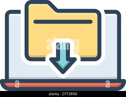 Icon for download file, loading Stock Vector
