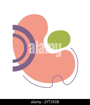 Abstract geometric figures. Natural shapes. Minimalistic art object. Fantasy and imagination. Graphic element for website. Flat vector illustration Stock Vector