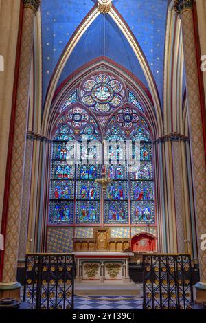 Paris, France. 30th Nov, 2024. This photo shows the interior view of Notre-Dame Cathedral before its reopening in Paris, France, Nov. 30, 2024. The reopening ceremonies of the Notre-Dame Cathedral, which was damaged by a huge fire in 2019, will be held on Dec. 7 and 8. Credit: Julio Piatti/Xinhua/Alamy Live News Stock Photo