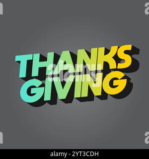 Thanksgiving text effect design for social media ads Stock Vector