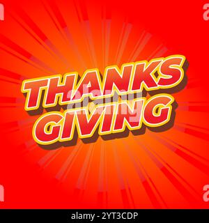 Thanksgiving text effect design for social media ads Stock Vector