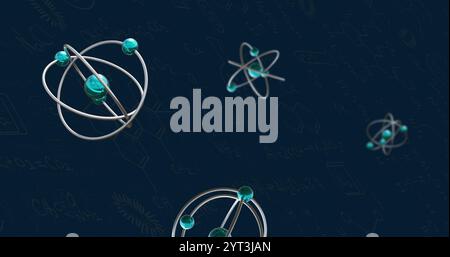 Image of data processing over molecules Stock Photo