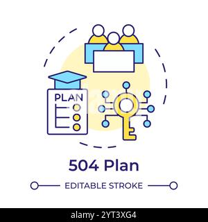 504 plan multi color concept icon Stock Vector