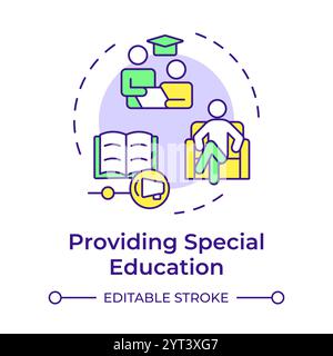 Providing special education multi color concept icon Stock Vector