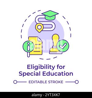 Eligibility for special education multi color concept icon Stock Vector