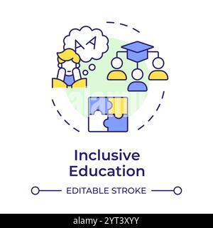 Inclusive education multi color concept icon Stock Vector