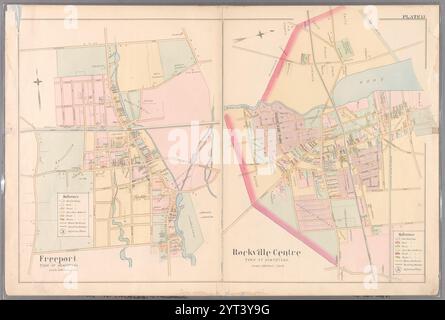 Plate 15: Freeport, Town of Hempstead - Rockville Centre, Town of Hempstead. 1891 by Wolverton, Chester Stock Photo