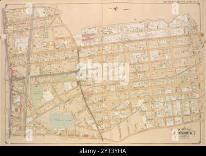 Queens, Vol. 1, Double Page Plate No. 10; Part of Ward 4, Jamaica; [Map bounded by New York Ave., Brooklyn Ave., Globe Ave., Rail Road Ave., Norris Ave., Brown Ave., Phraner Ave., Dubroff Ave., O' Donnell Ave., Russell Ave., Woodlawn Ave.; Including Fulton St., Canal St., Smith St., Puntine St., Locust St., Locust St., Linden St., Evergreen St., South St., Union Hall St., Centre St., Washington St., Fleet St., Prospect St., Beaver St., Church St., Division St., Rockaway Turnpike, Alsop St., Atlantic St., W. Catherine St., Catherine St., Water St., Hackett St., Scudder St., Cumberland St., Paci Stock Photo