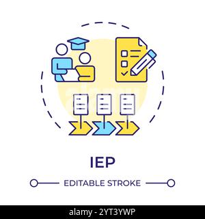 IEP multi color concept icon Stock Vector
