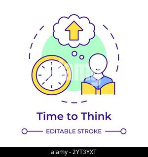 Time to think multi color concept icon Stock Vector