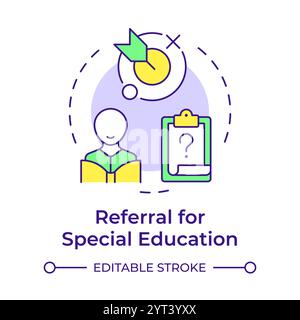 Referral for special education multi color concept icon Stock Vector