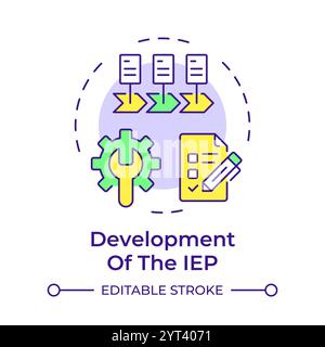 Development of iep multi color concept icon Stock Vector