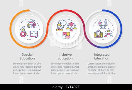 Approaches to education infographics circles sequence Stock Vector