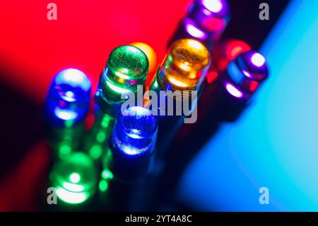 Close up of a bundle of mini Christmas lights Stock Photo