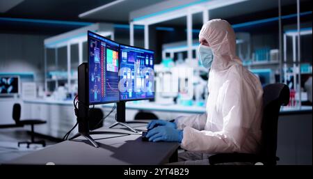Science Research Lab Doctor Using Technology In Hospital Stock Photo