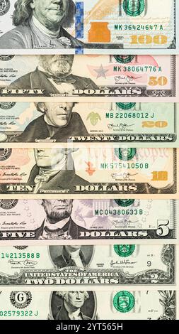 US dollar banknotes background. Close up view Stock Photo