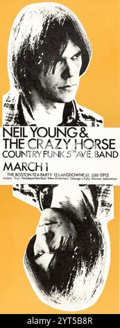 Neil Young & Crazy Horse, Boston Tea Party Concert Poster 1970 Stock Photo