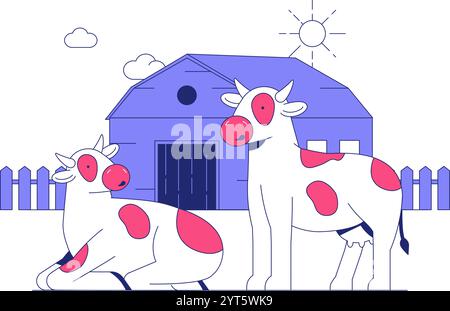 Farm animals living the farmyard illustration Stock Vector Image & Art ...