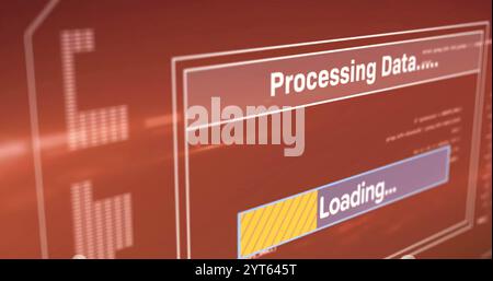 Image of text and digital data processing over screen Stock Photo
