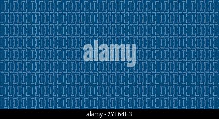 Blue and White Connected Dots, Lines Pattern - Futuristic Minimalist Seamless Grid, Mesh, Geometric Striped and Dotted Pattern, Abstract Vector Backgr Stock Vector
