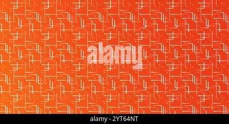 Red and White Connected Dots, Lines Pattern - Futuristic Grid, Mesh, Geometric Striped, Dotted Pattern, Abstract Vector Background Template Stock Vector