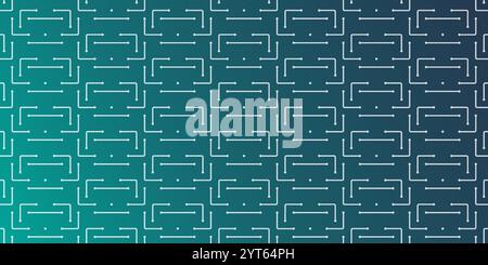 White Connected Dots, Lines Pattern - Futuristic Minimalist Grid, Mesh, Geometric Striped and Dotted Pattern, Abstract Gradient Vector Background Temp Stock Vector