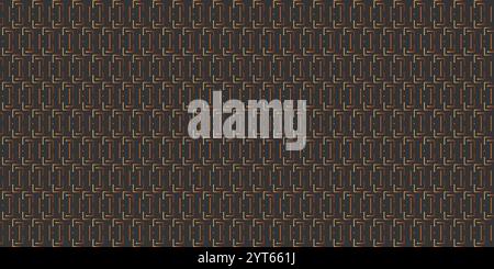 Brown and White Connected Dots, Lines Pattern - Futuristic Minimalist Seamless Grid, Mesh, Geometric Striped and Dotted Pattern, Abstract Vector Backg Stock Vector