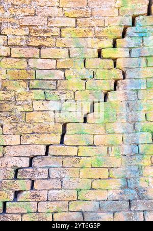 A crack in the old brick wall, Val d'Orcia, Tuscany, Italy Stock Photo